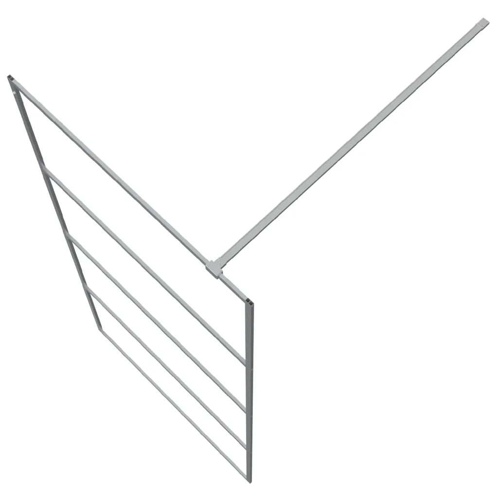Parete Doccia Walk in Argento 90x195 cm Vetro Trasparente ESG 152136