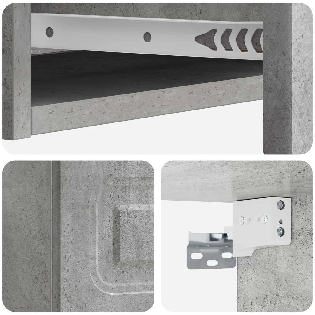 Tavolino da Parete Laterale Grigio Cemento 87,5 x 34,5 x 17 cm 899348