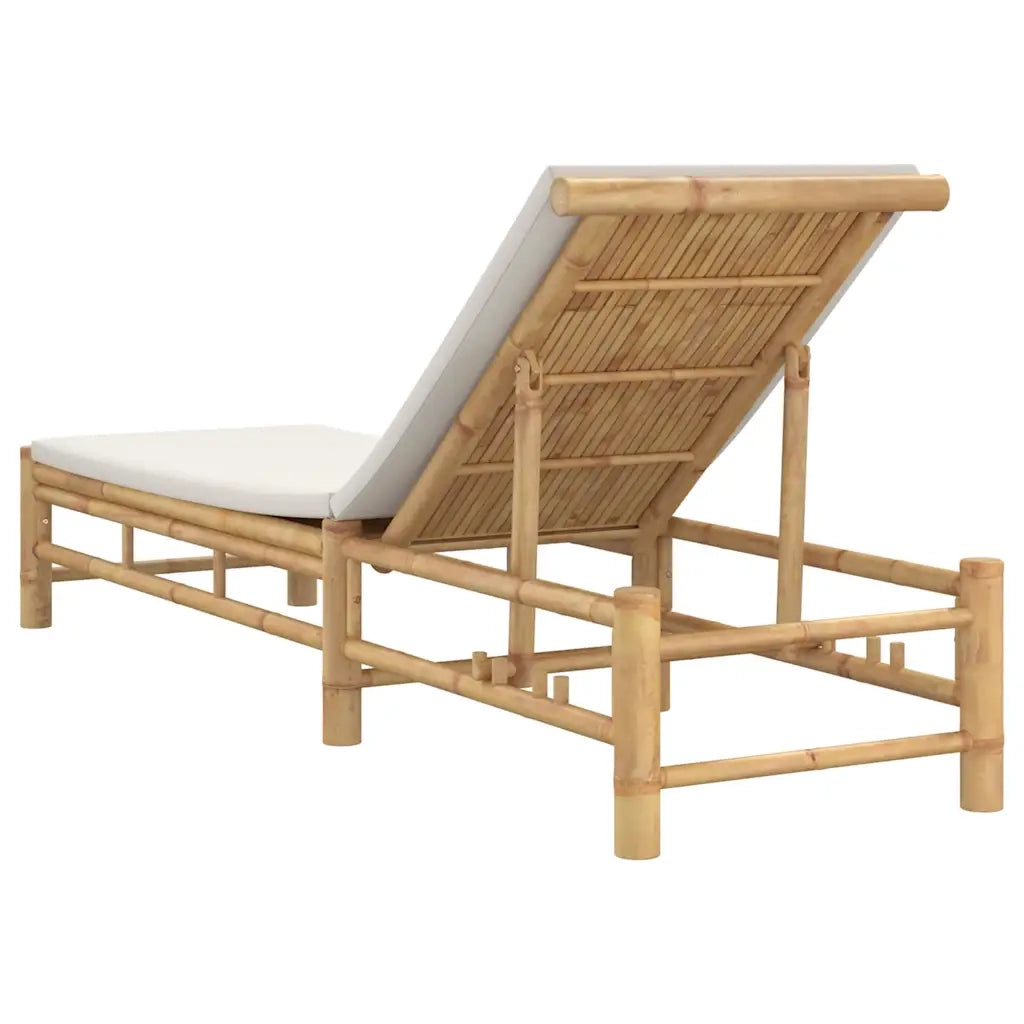 Lettino Prendisole | Sdraio da giardino | Lettino da sole con Cuscini 55x199x30 cm in Bamb¨´