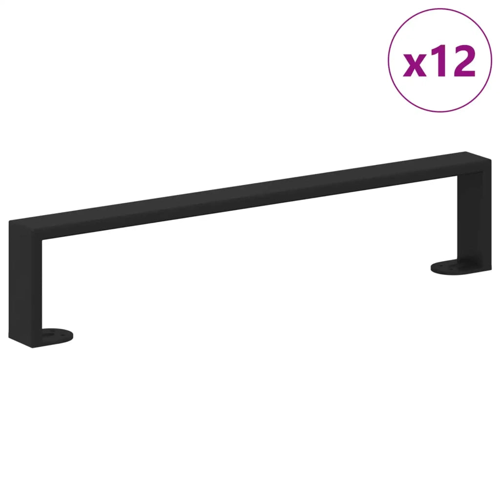 Piedini per mobili 12 pz Nero 481 x 40,5 x 100 mm Ferro CFW1489657
