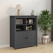 Credenza-Buffet-Armadio da cucina Grigia 83x41,5x100 cm in Legno Massello di Pino 694518