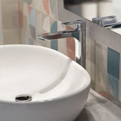 Miscelatore lavabo alto cromato completo di piletta click clack Zoe