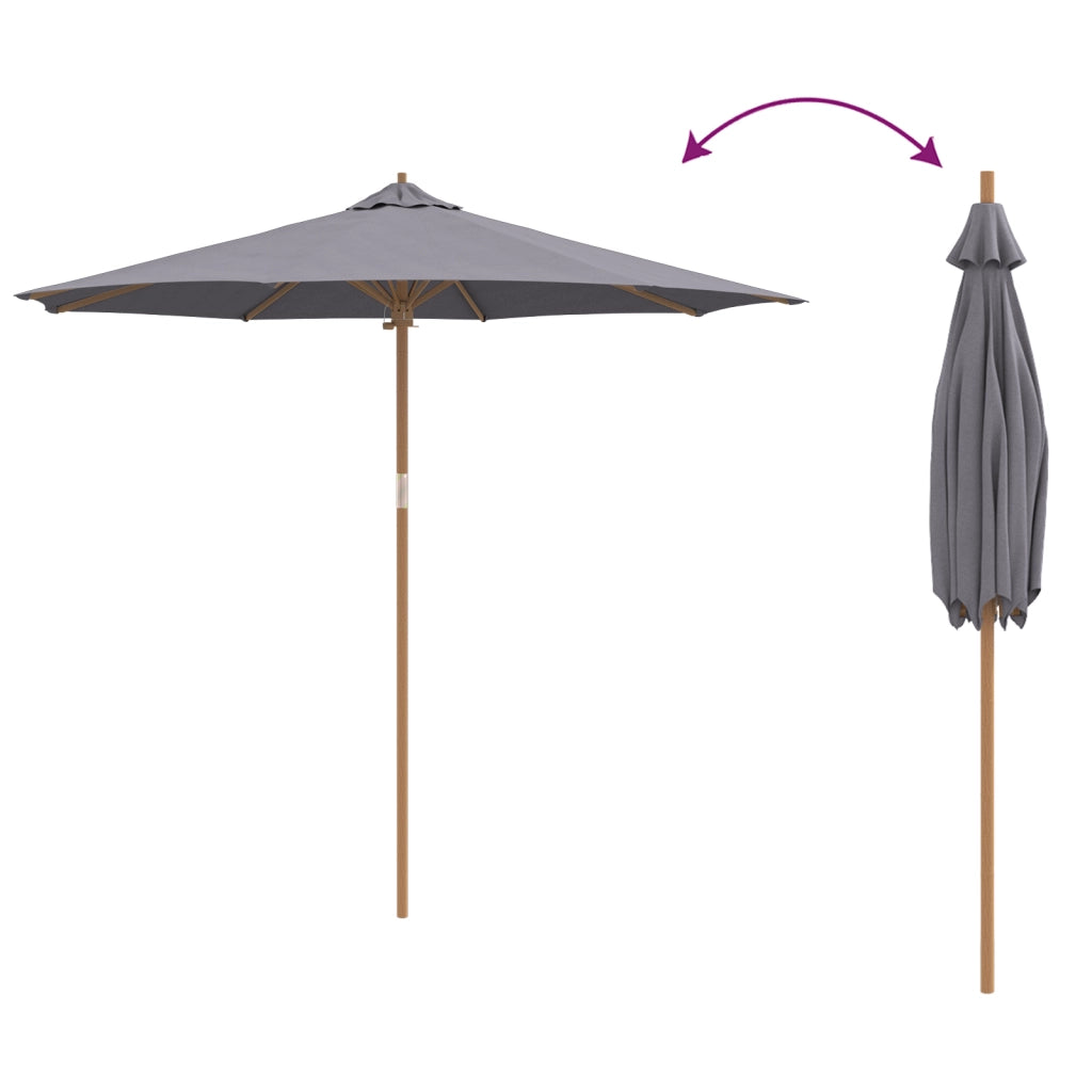 Ombrellone da giardino - Grigio scuro, 270x260 cm, BambÃ¹
