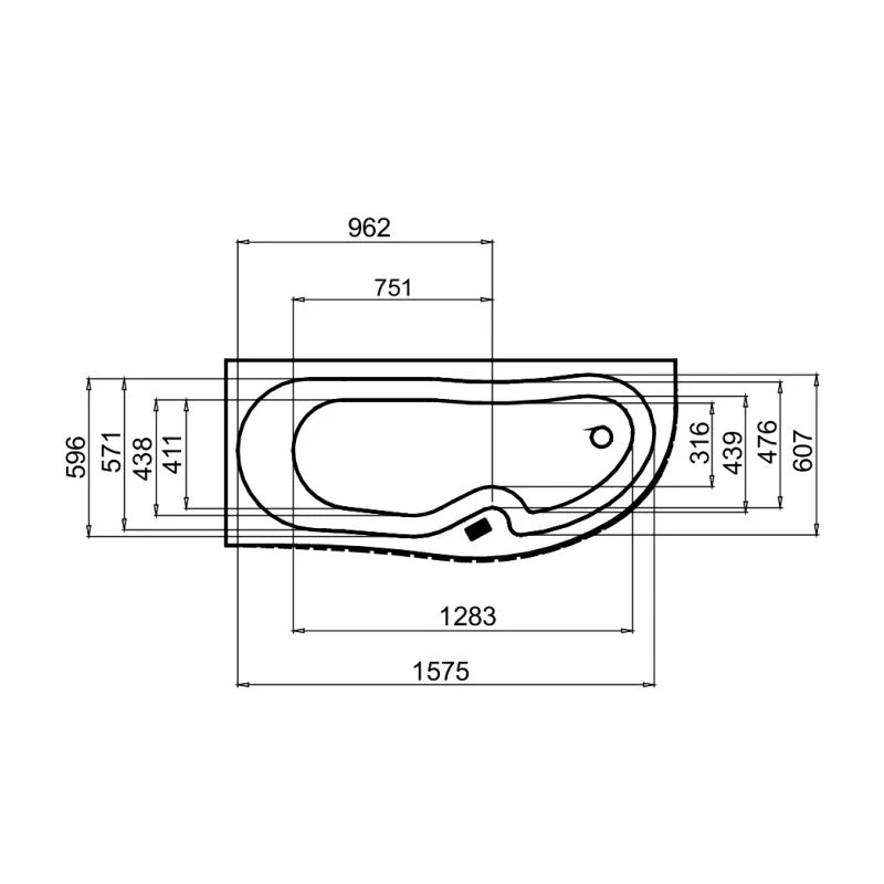 Guscio vasca 170 x 70 sx rettangolare serie genny con pannello
