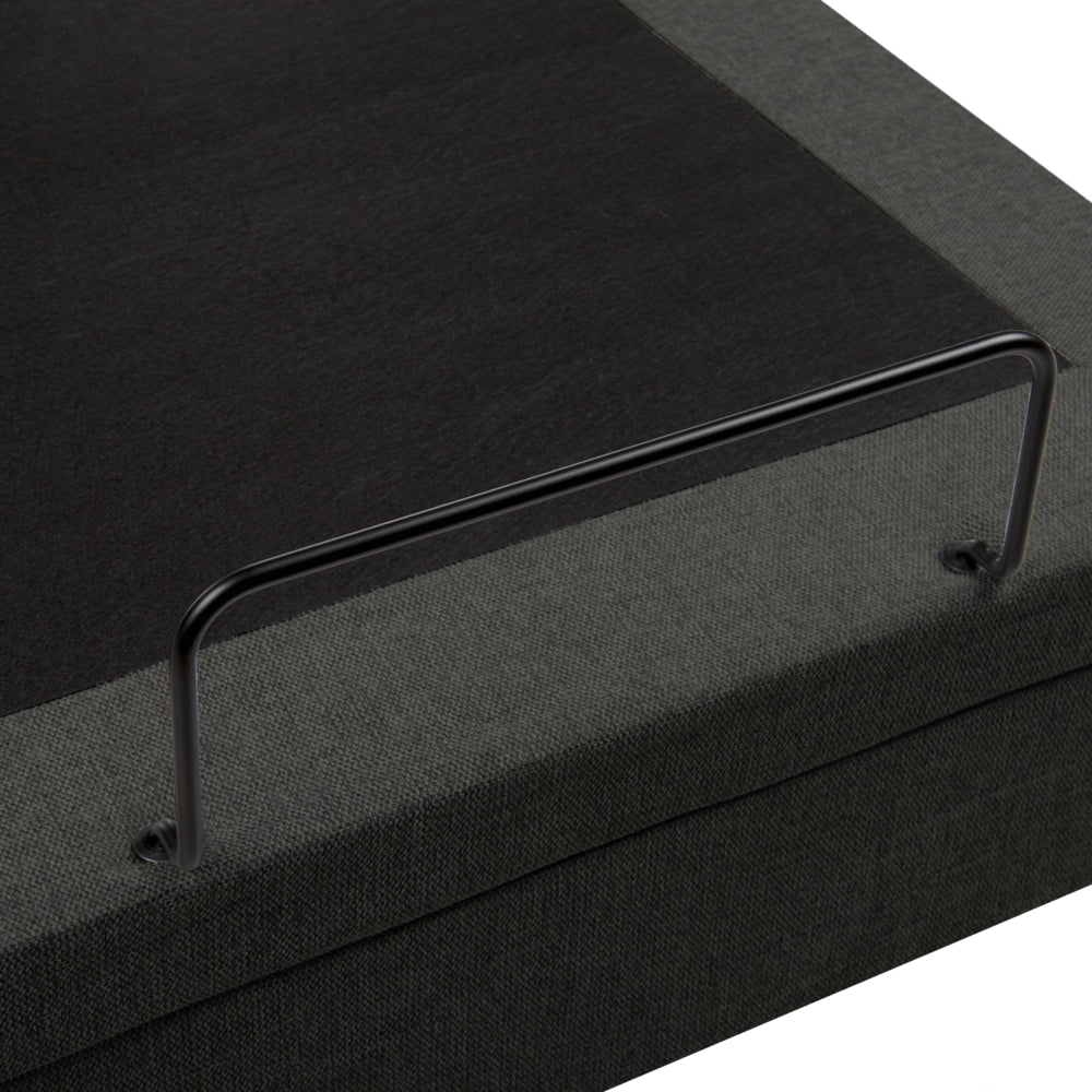 Letto matrimoniale regolabile elettronicamente con telecomando senza testata in poliestere grigio scuro 160 x 200 cm stile moderno