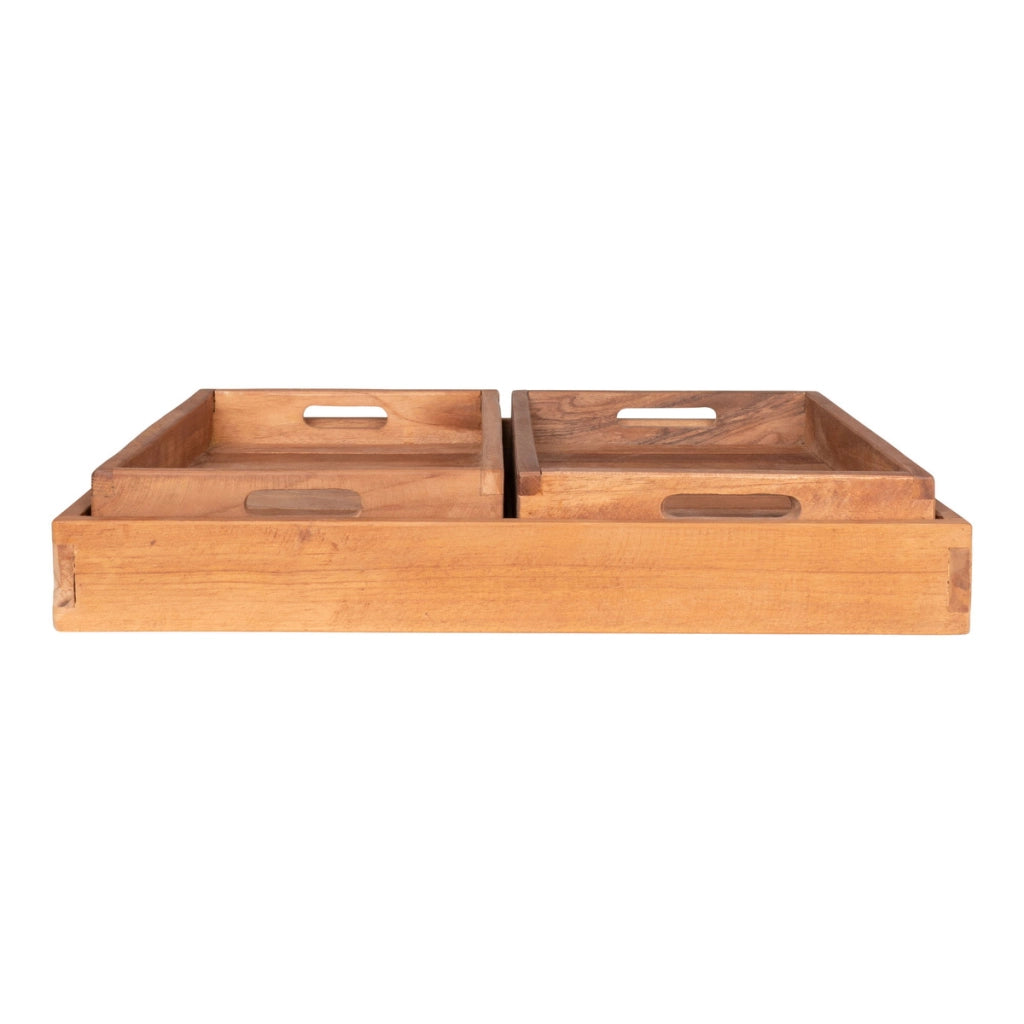 Vassoio Faro, Marrone, Legno, 39x29x5 cm