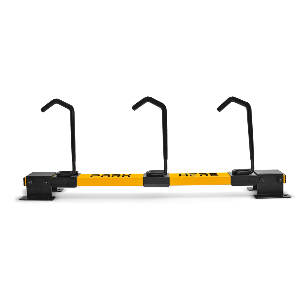 Bringer - Rastrelliera fermabici da muro 3 posti portabici verticale in acciaio zincato con ganci rivestiti in PVC. Bike Rack modulare regolabile compatibile con tutti i modelli di bicicletta.