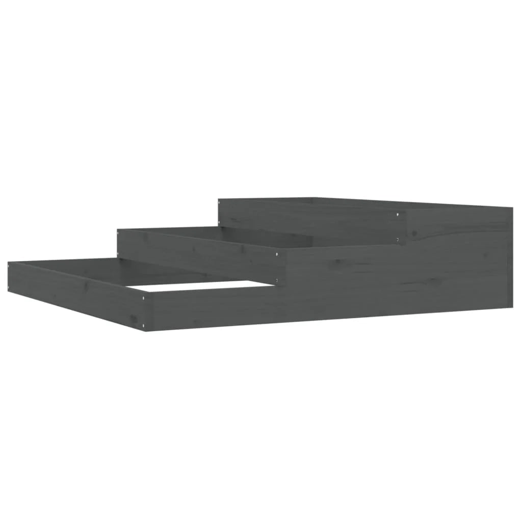 Fioriera rialzata per piante e fiori terrazza giardino 107 x 107 x 27 cm legno massello di pino grigio 02_0037295