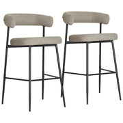 Set di 2 sgabelli THEA in tessuto verde screziato