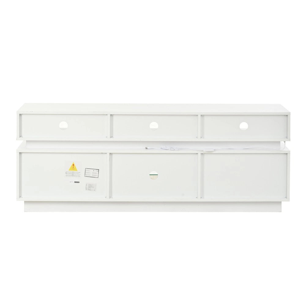 Mobile TV con LED e Vetro Temperato ¨C Xylo ¨C Bianco Lucido, 160x35x60 cm