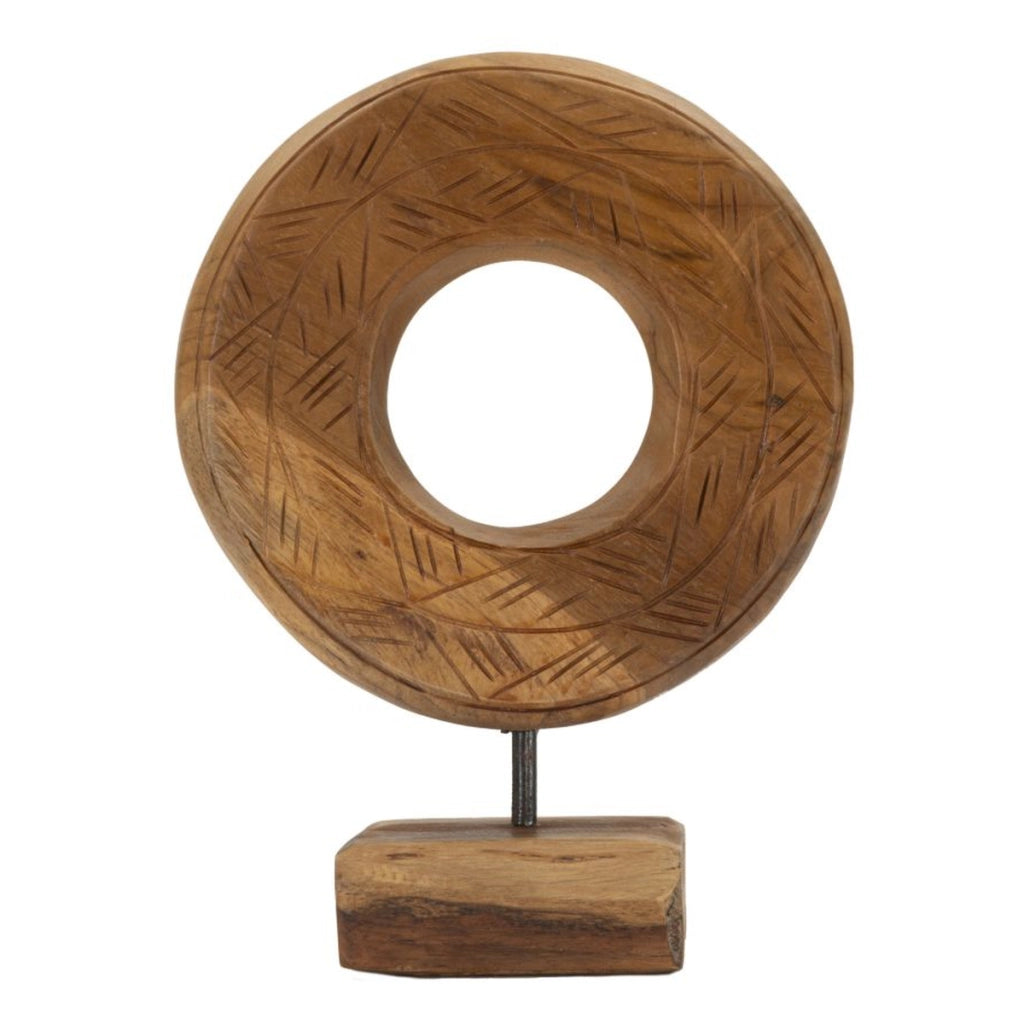 Scultura Cerchi 38, Marrone, Legno, 20x10x28 cm