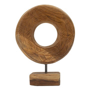 Scultura Cerchi 38, Marrone, Legno, 20x10x28 cm