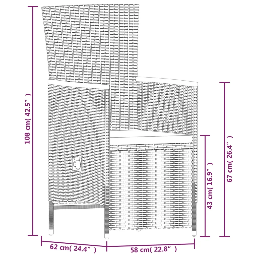 Set da Pranzo da Giardino 9 pz con Cuscini Grigio 3099470