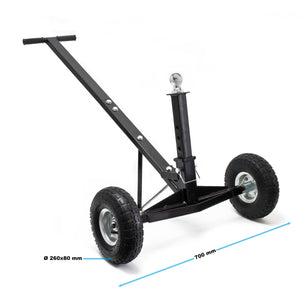 Carrello sposta rimorchio roulotte regolabile in altezza max 270 kg Aiuto di manovra