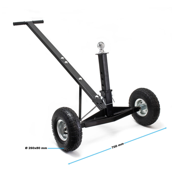 Carrello sposta rimorchio roulotte regolabile in altezza max 270 kg Aiuto di manovra