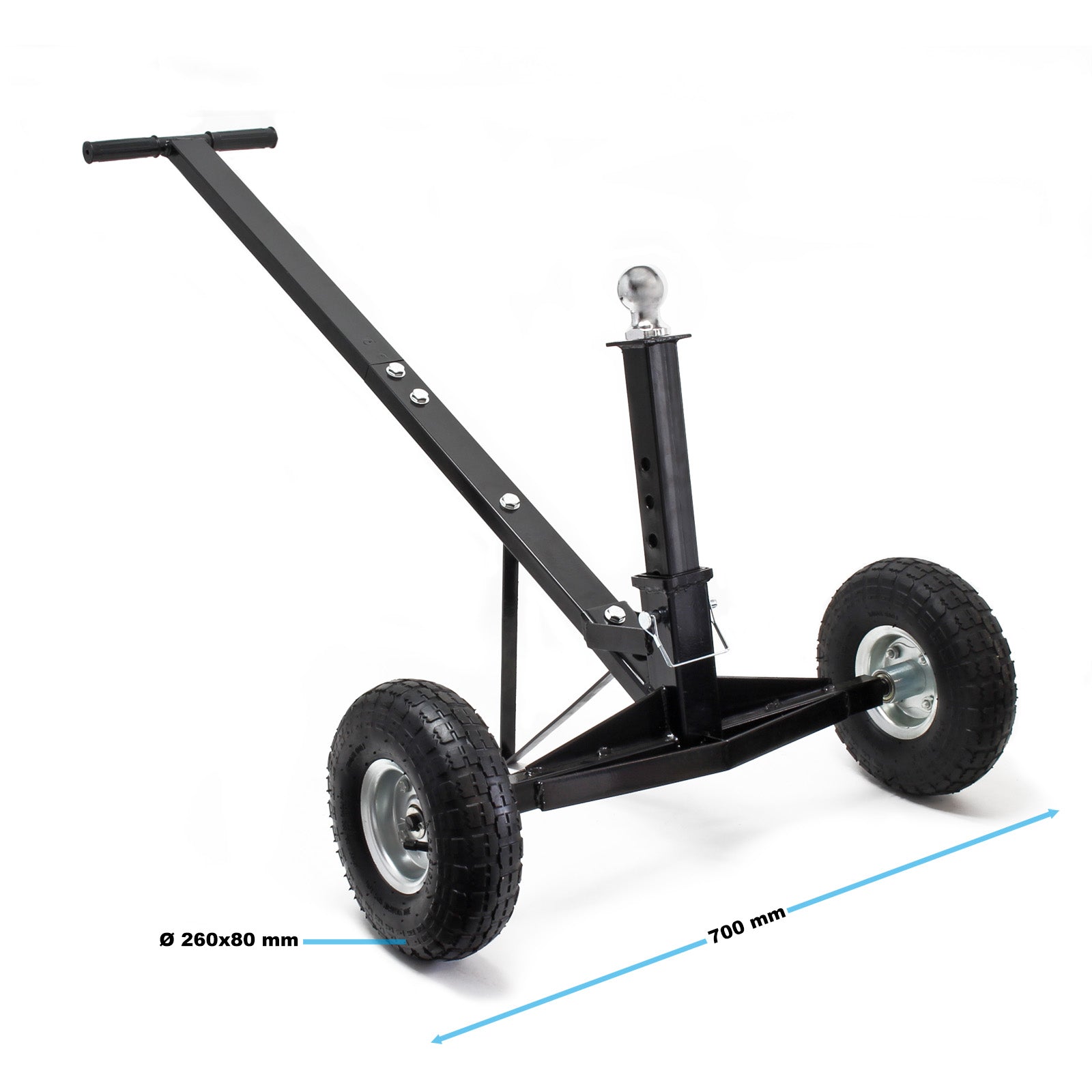 Carrello sposta rimorchio roulotte regolabile in altezza max 270 kg Aiuto di manovra