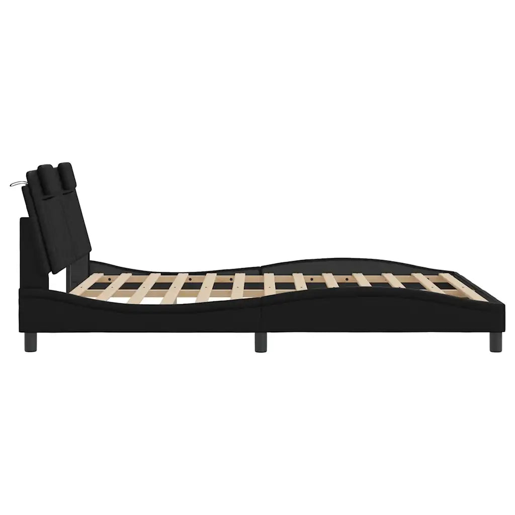 Giroletto Viana senza Materasso Nero 160x200 cm in Similpelle 3208103