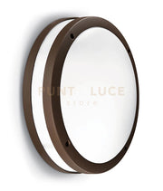 GES292- PLAFONIERA PER ESTERNI 2 LUCI ATTACCO E27 IN ALLUMINIO IP54 D.28CM  RUGGINE