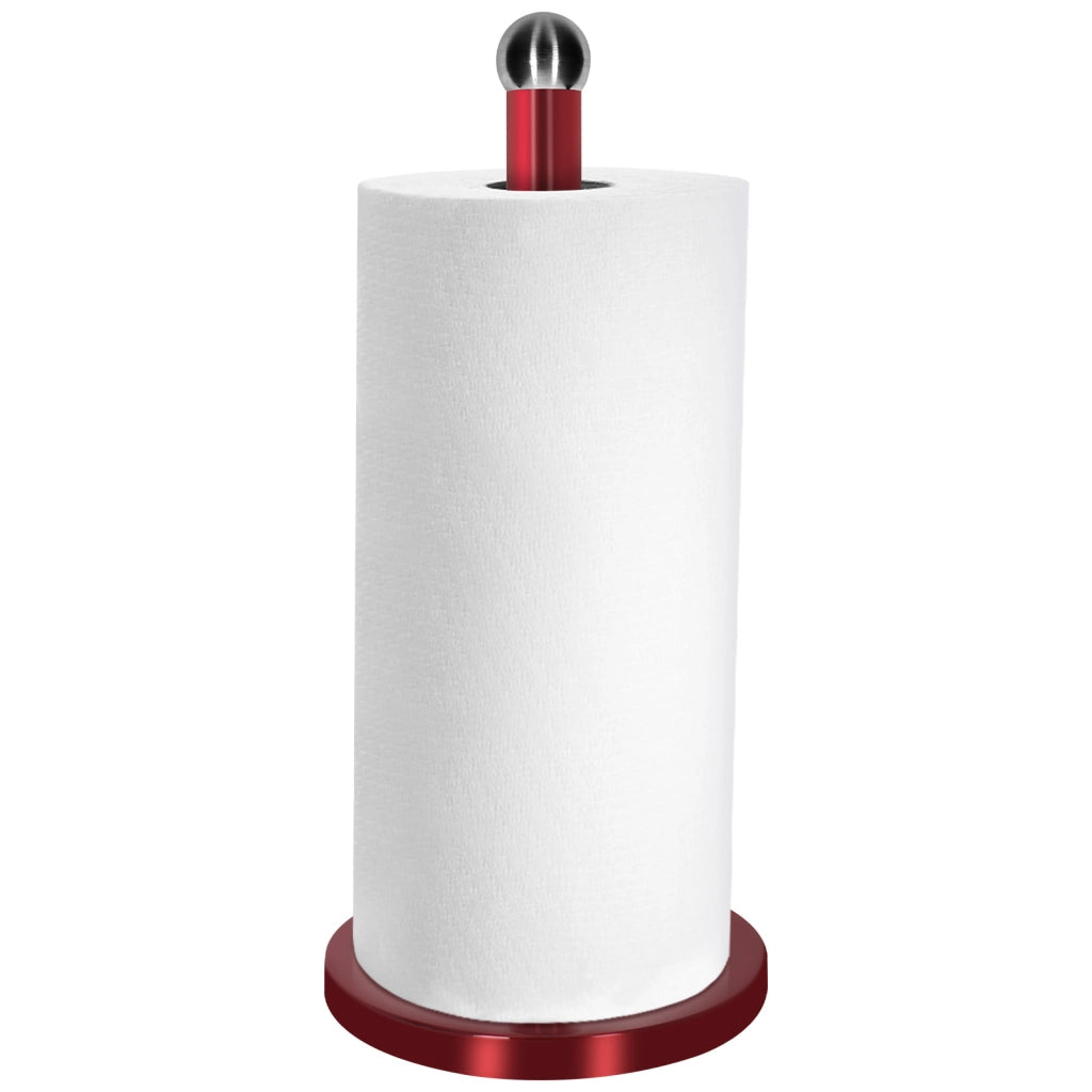 Portarotolo da cucina con effetto metallizzato e base pesante Stabile Rosso Cheffinger
