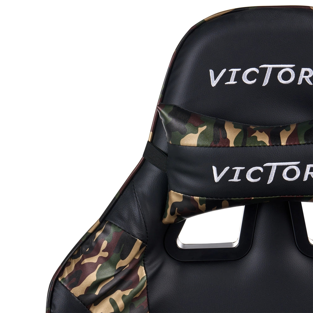 Sedia Gaming Nera Camo Ecopelle Girevole Regolabile Braccioli e Poggiapiedi Regolabile in Altezza Moderna