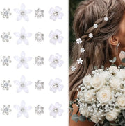 Spille per capelli da 20 pezzi - Mini fiori/spille per capelli - Accessori per la sposa/spille per capelli - Spille per capelli con strass - Materiale duraturo - Disegno unico - Ferri per capelli