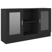 Vetrina moderna nera 120 x 30,5 x 70 cm realizzata in legno composito nero 02_0047765