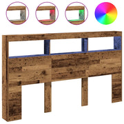 Testiera | Testata con Contenitore a LED Legno Antico 180x17x102 cm