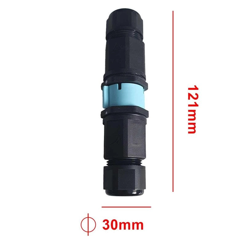 2 Connettori Veloce IP68 Forma I Manicotto Collegamento Cavo Esterno 3P 121x30mm