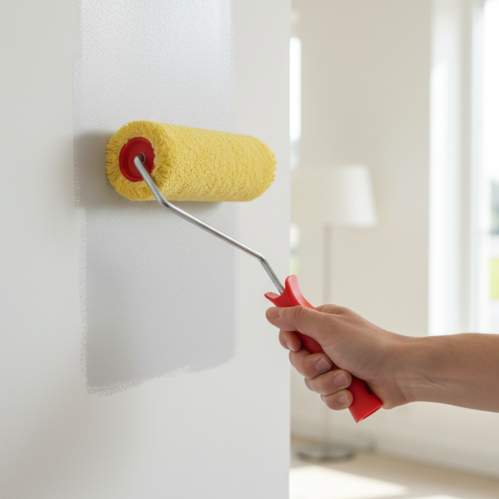 Rullo giallo in lana 25 cm con manico ergonomico