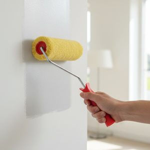 Rullo giallo in lana 25 cm con manico ergonomico