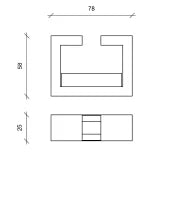 E-STYLO Biocamino da terra di design, caratterizzato da una forma a staffa stilizzata che lo rende un vero elemento d'arredo per ambienti moderni e contemporanei, 25cm X 78cm H. 58cm