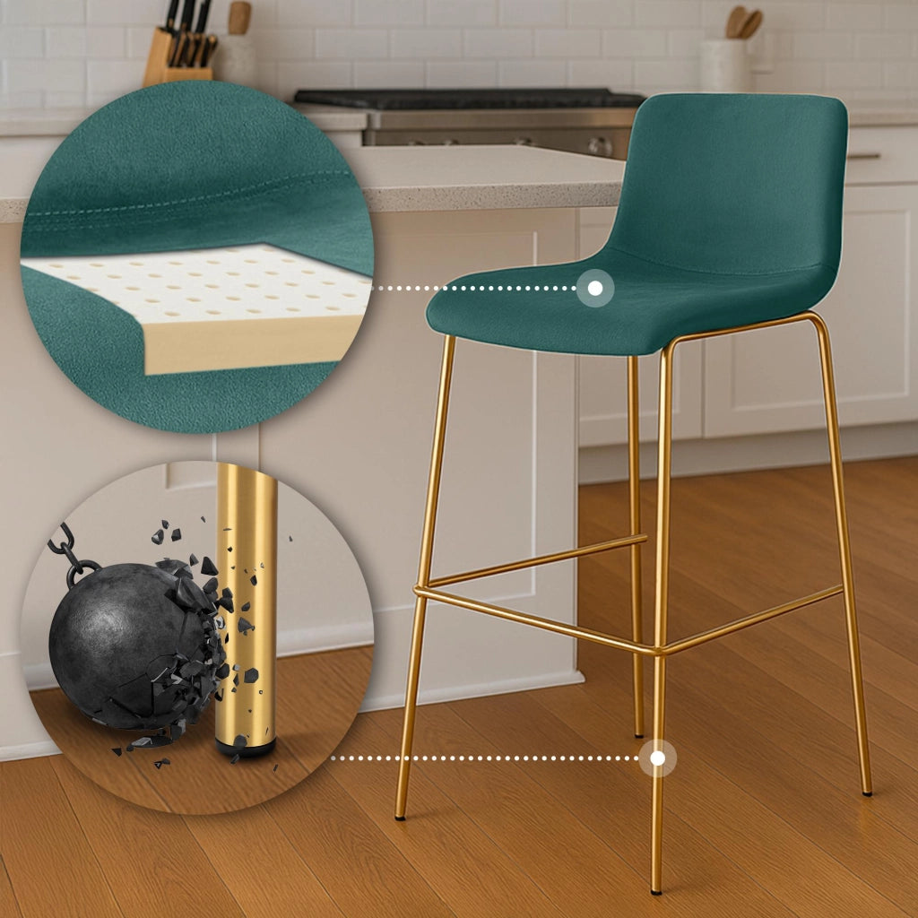 Barhocker Hoover Samt 4-FuЯ Gold