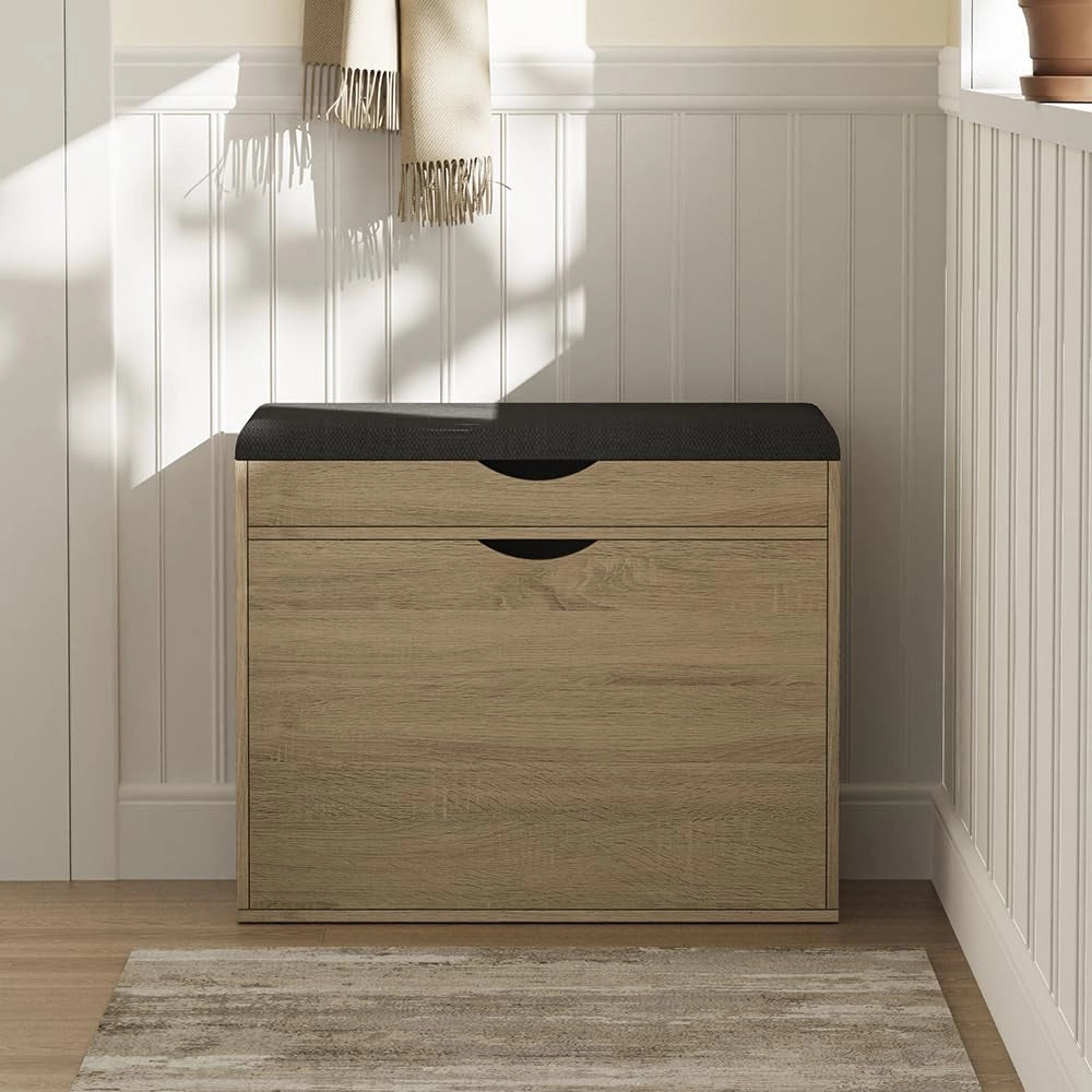 Vicco Panca scarpiera da ingresso Schufy, Sonoma, 60 x 51 cm con 2 scomparti
