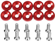 10 pezzi di anello di chiusura universale in alluminio anodizzato M6 - kit di abbellimento per vano motore - disco di protezione della ruota di soccorso rossa.