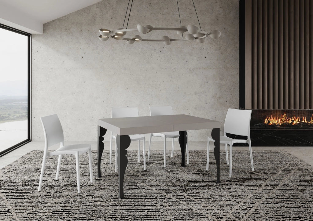 Tavolo allungabile 140/400x90 cm Paxon Premium cashmere gambe antracite