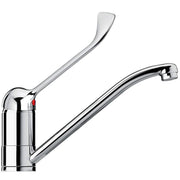 Trade Shop - Rubinetto Miscelatore Lavabo Comando A Gomito Con Leva Lunga Clinica Ristorante -