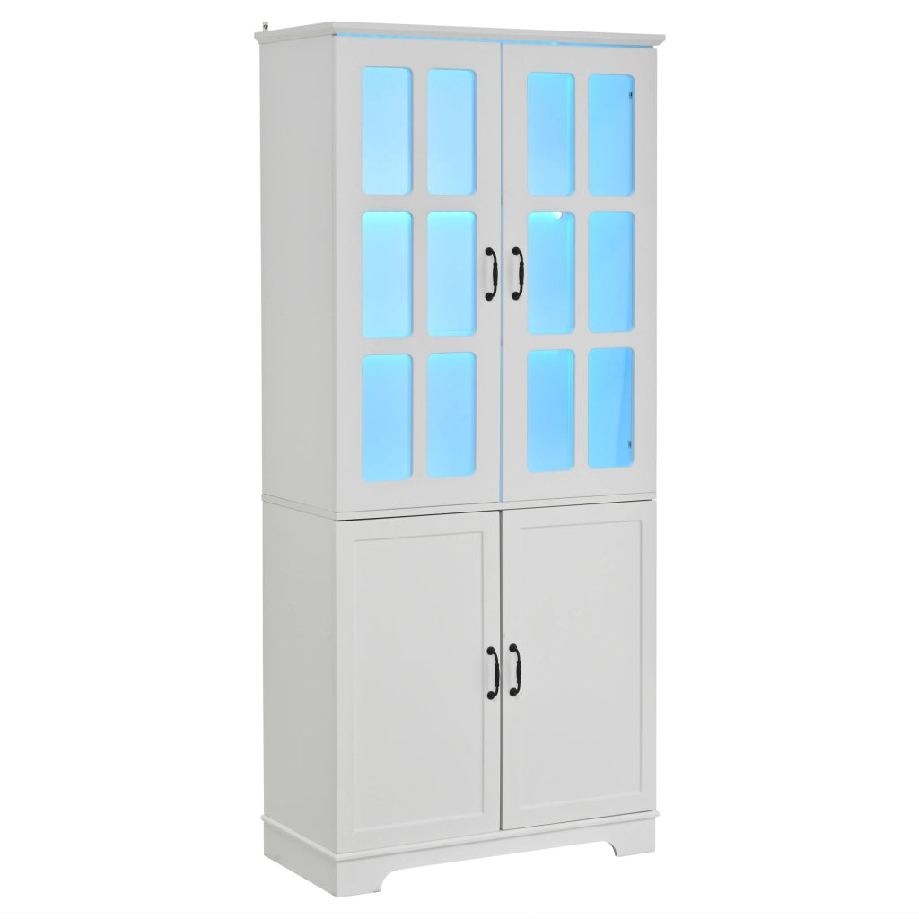 Libreria con Vetrina 5 Ripiani ¨C MINIMAL ¨C Bianco, Truciolato, 80x38x180