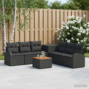 Set di divani 8 pz Nero Rattan sintetico e Acciaio 3448104