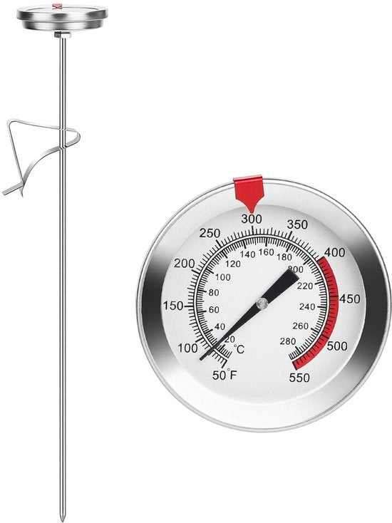 Termometro per cottura - Flessibile - Resistente all'ossidazione - 30 cm - Termometro per caffè - Adatto per cucina e forno - 20 a 280 °C