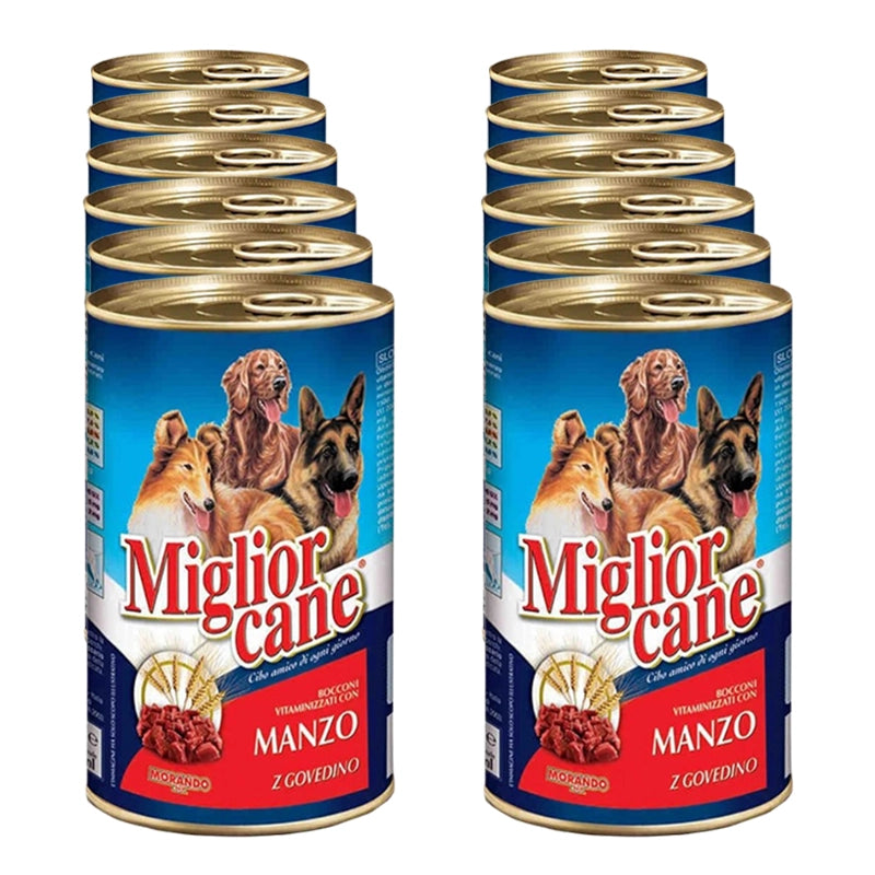 MIGLIOR CANE BOCCONCINI AL MANZO IN SET DA 12 CONFEZIONI DA 1250 GR
