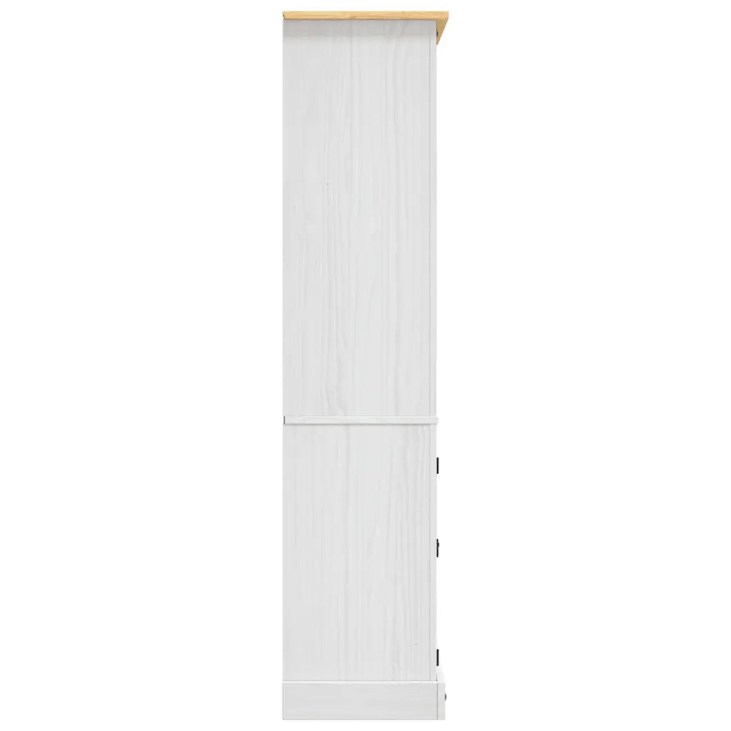 Credenza in Legno di Pino Messicano Corona Bianco 80x40x170 cm 282624