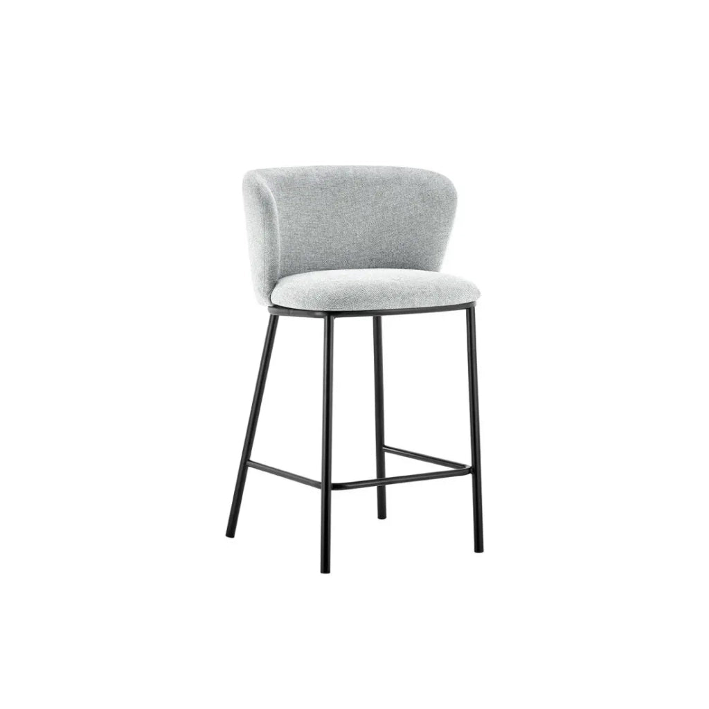 Sedia da bancone ARTHUS – Tessuto grigio chiaro – Design moderno H88,5 cm