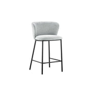 Sedia da bancone ARTHUS – Tessuto grigio chiaro – Design moderno H88,5 cm