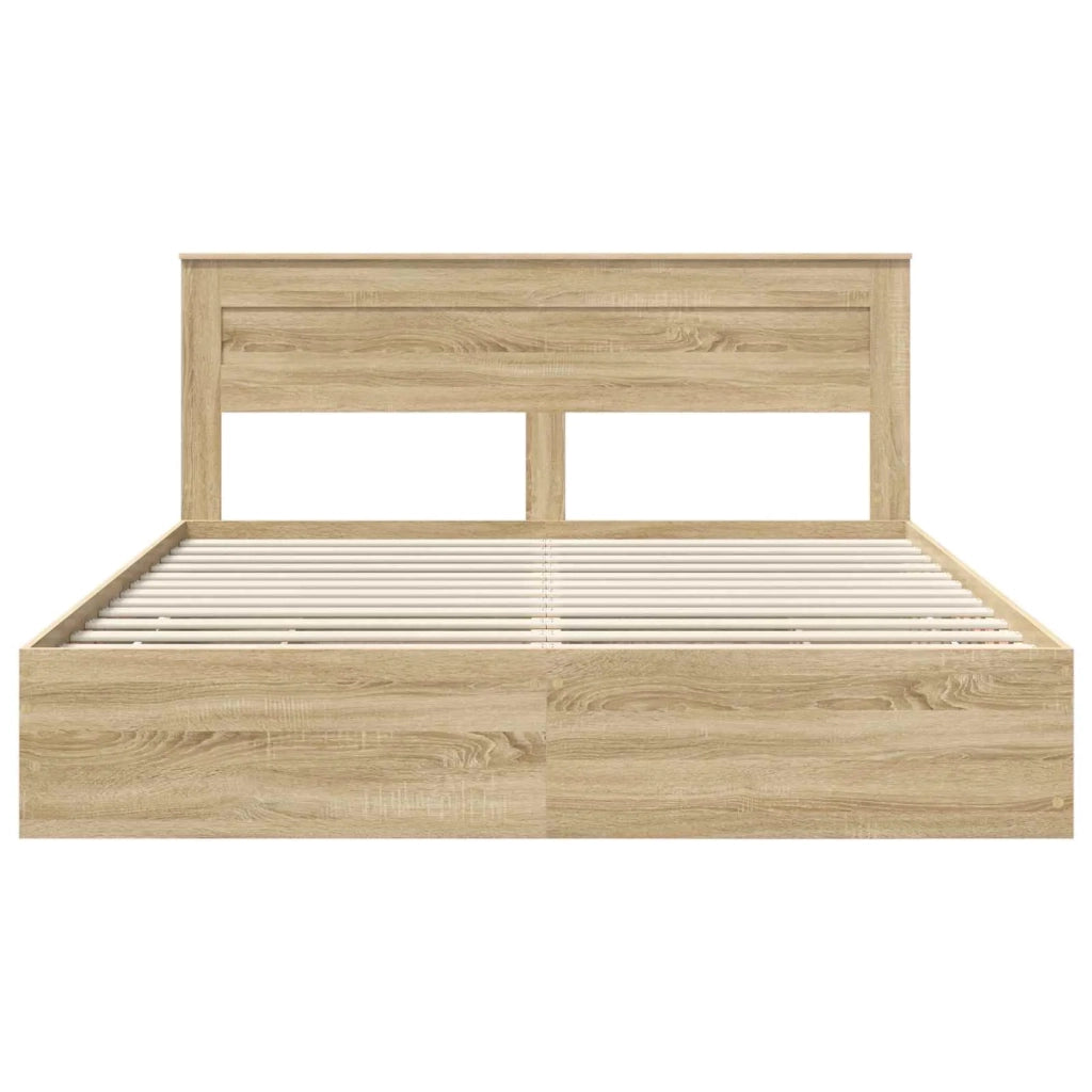 Struttura del letto con cassetto Rovere Sonoma 200 x 200 cm