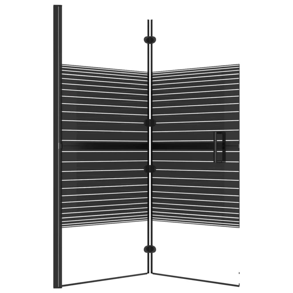 Box doccia pieghevole ESG per bagno 120 x 140 cm Nero 02_0002015