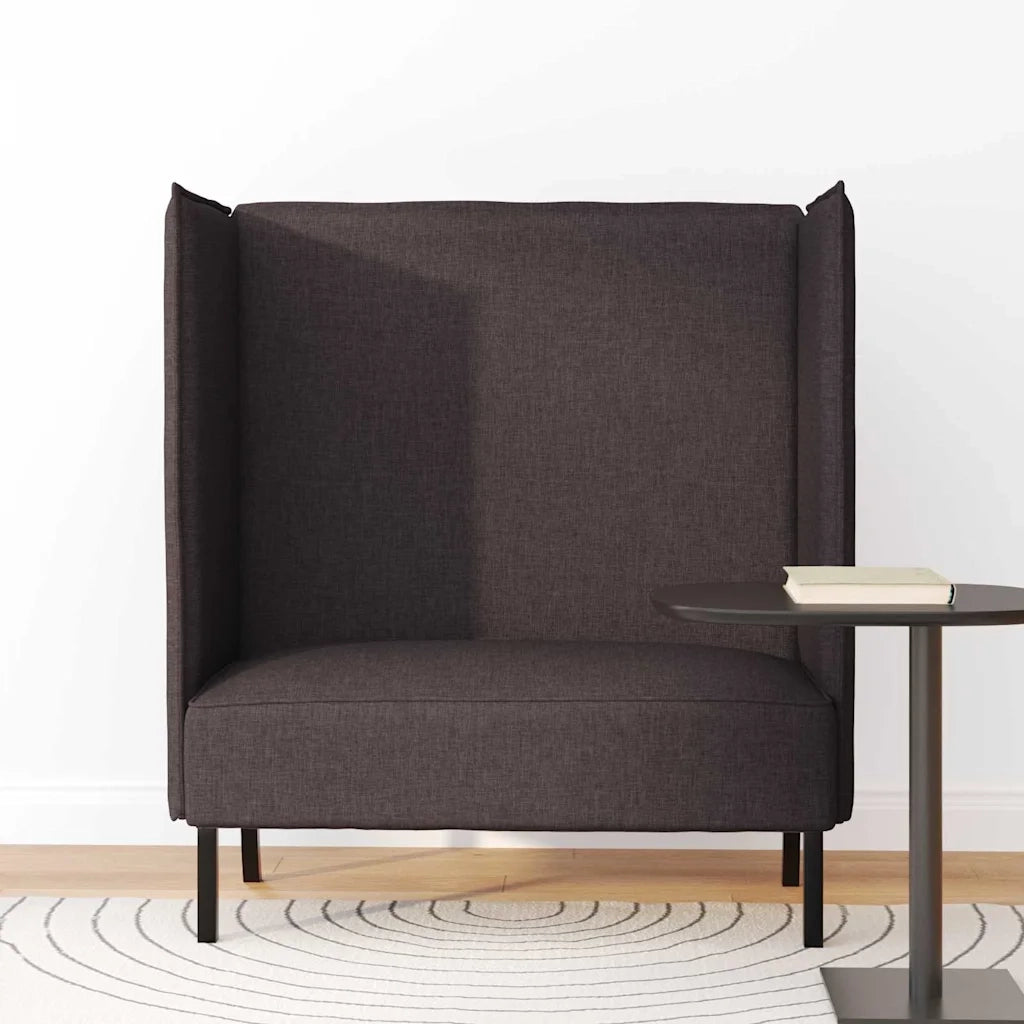 Divano alto 101cm Marrone scuro Tessuto