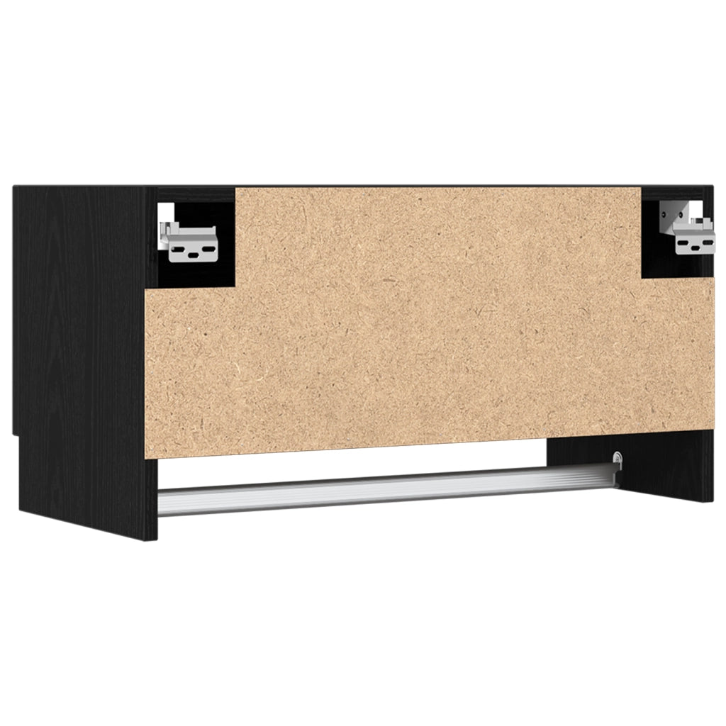 Armadio  Nero Rovere 70x32,5x35 cm in Legno Ingegnerizzato