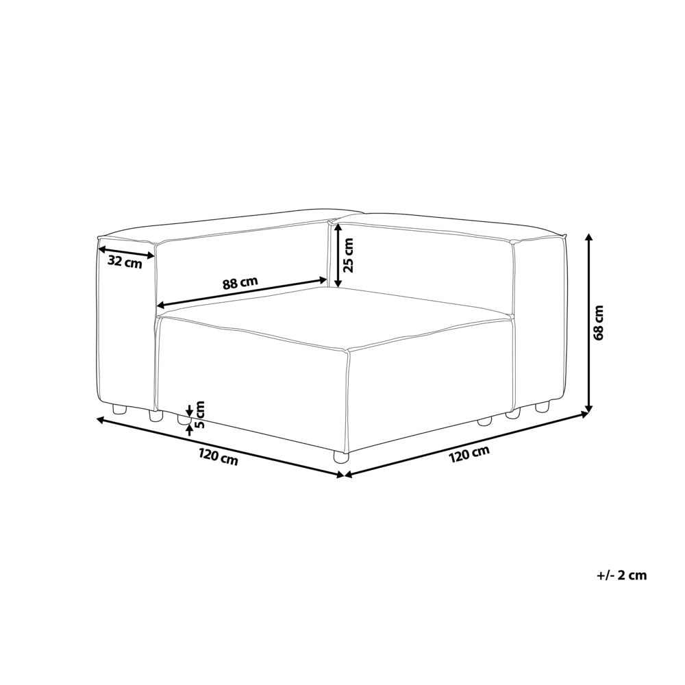 Modulo angolare lato destro a 1 posto con gambe nere e rivestimento in cordoncino tortora Soggiorno elegante