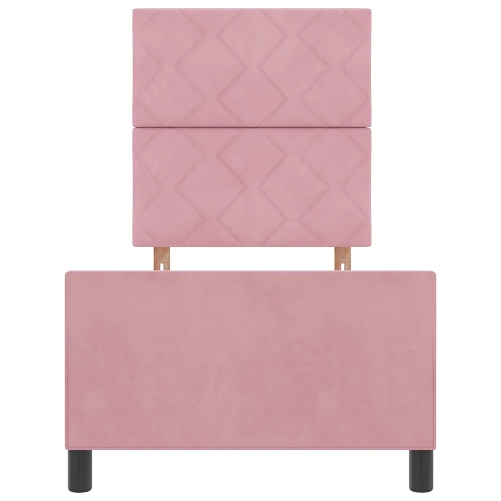 Letto a molle con testiera Rosa 80 x 200 cm Velluto