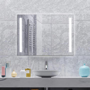Specchio da Bagno a LED 80x60 cm, Specchio a Parete con Luminosità Regolabile, 3 Colore, Funzione Anti Appannamento e Memoria, Specchio Illuminato